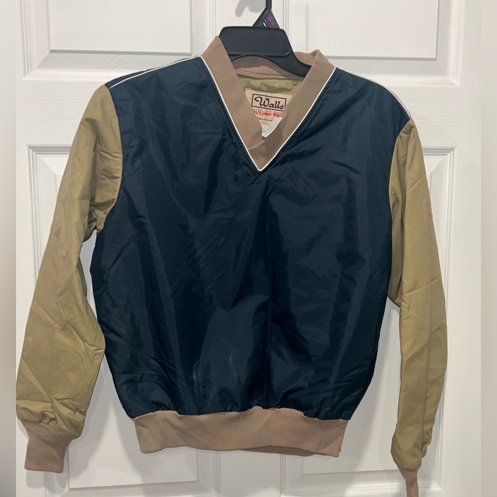 Vintage Walls Blizzard-Pruf V Neck Pullover Windbreaker Jacket USA Made‎ Size L